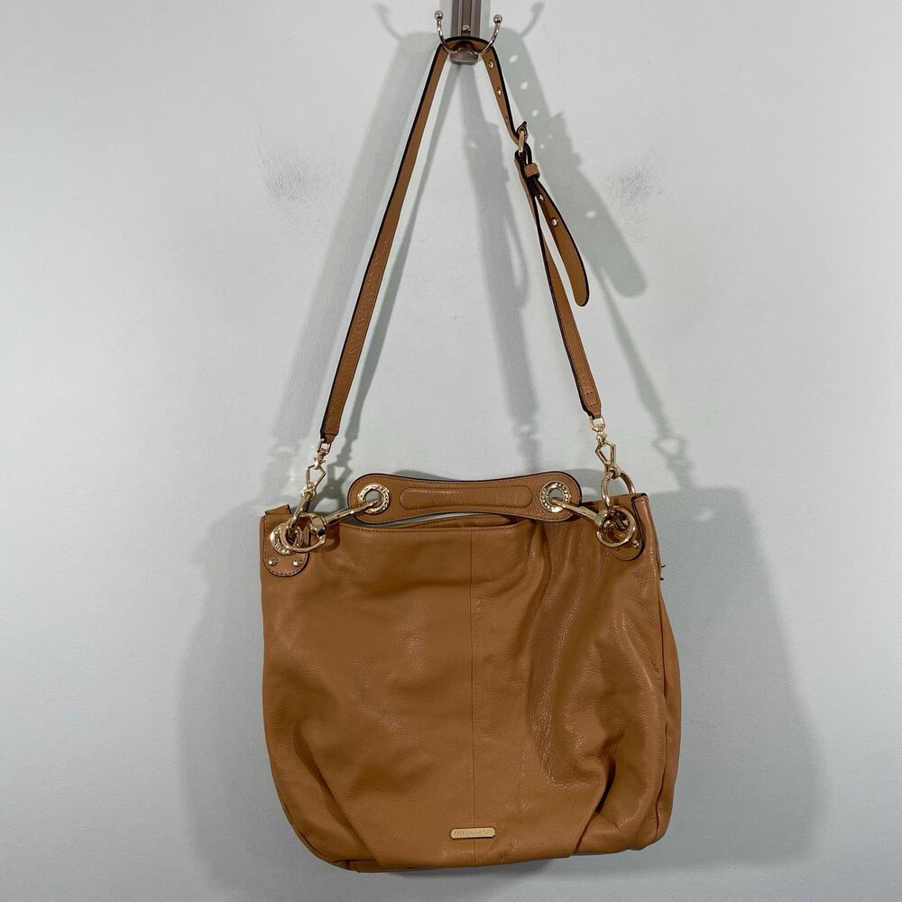 Rebecca Minkoff Tan Spikes Whipped Chelsea Leather Shoulder Bag Crossbody Strap